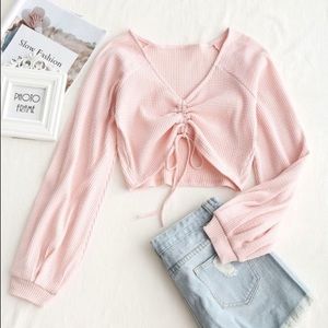 textured knitted crop